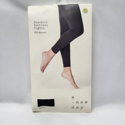 A New Day - Women's Blackout Footless Tights - 120 Denier - M/L - Ebony